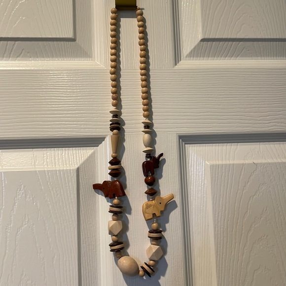 Handmade Wooden Elephant Necklace - Picture 1 of 3